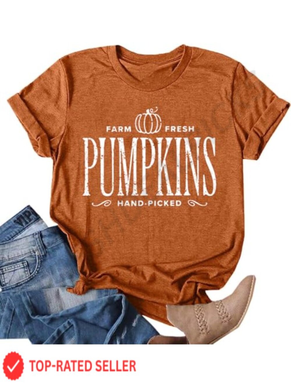 Women's Pumpkin Fall T-Shirt Short Sleeve Crew Neck Loose Fit Thanksgiving